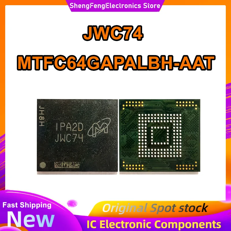 MTFC64GAPALBH-AAT JWC74 model 64GB EMMC flash memory chip font IC New Original in stock
MTFC64GAPALBH-AAT JWC74 model 64GB EMMC flash memory chip font IC New Original in stock