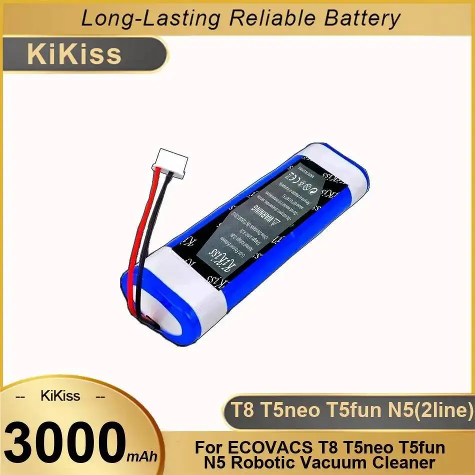 Robotic Vacuum Cleaner Battery 3000Mah For Ecovacs T8 T5neo T5fun N5 2Line 
Robotic Vacuum Cleaner Battery 3000Mah For Ecovacs T8 T5neo T5fun N5 2Line