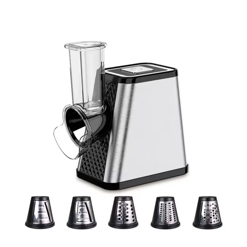 5 in 1 Round Electric Salad Maker Spiral Cheese Grater Food Slicer Vegetable Slicer Rotary Stainless Steel Vegetable Chopper
5 in 1 Round Electric Salad Maker Spiral Cheese Grater Food Slicer Vegetable Slicer Rotary Stainless Steel Vegetable Chopper