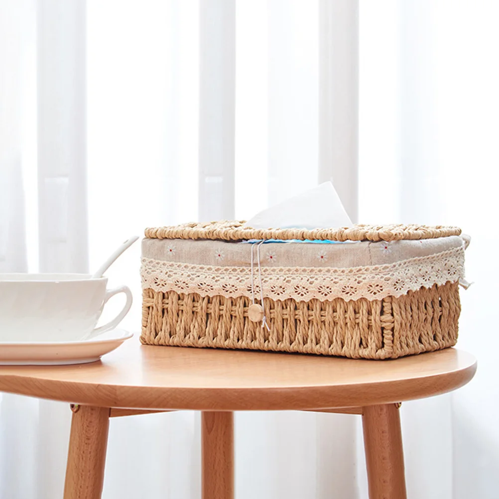 Multifunctional Tissue Box Storage Container H woven Paper Rope Desk ganizer Napkin Holder Cloth Lace Simple Home Decor Easy
Multifunctional Tissue Box Storage Container H woven Paper Rope Desk ganizer Napkin Holder Cloth Lace Simple Home Decor Easy