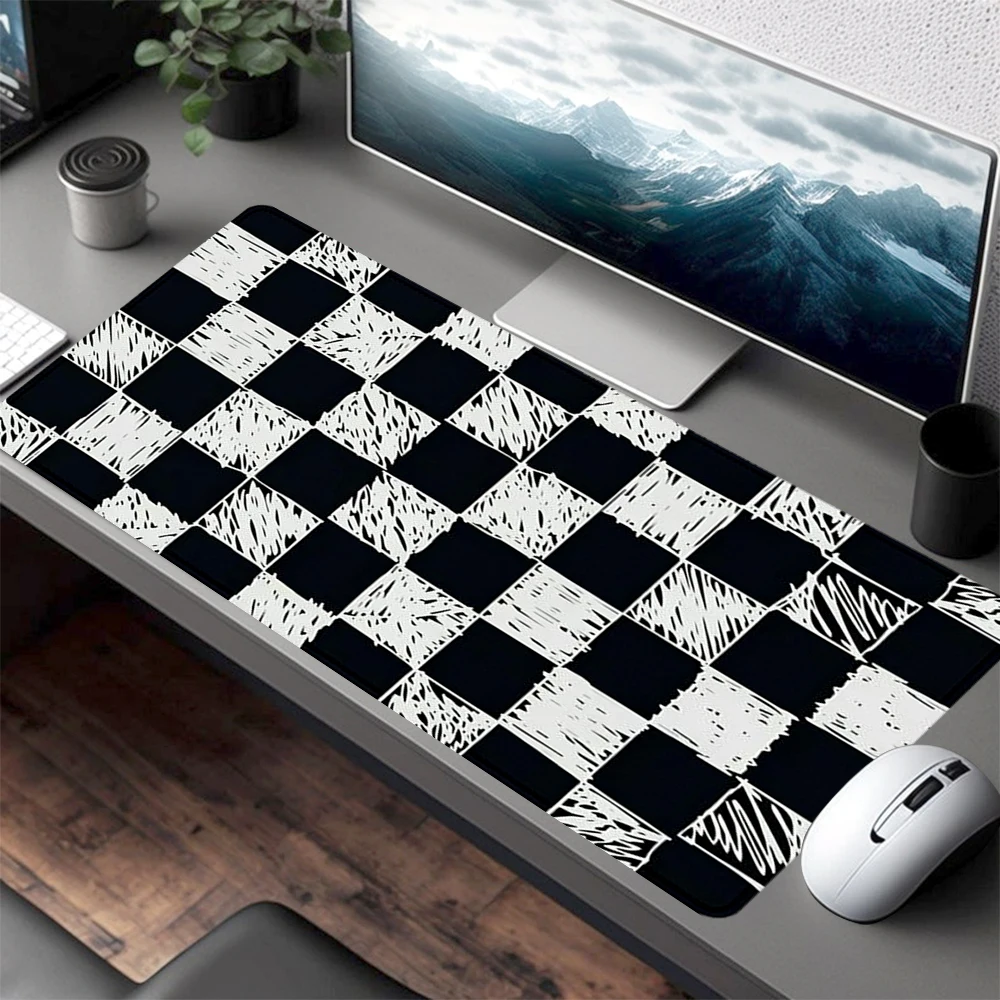 Black and White Grid Mouse Pad Art Design Desk Accessories Desk Pad Rubber Base with Stitched Edge Mousepad Non-Slip Deskpad
Black and White Grid Mouse Pad Art Design Desk Accessories Desk Pad Rubber Base with Stitched Edge Mousepad Non-Slip Deskpad