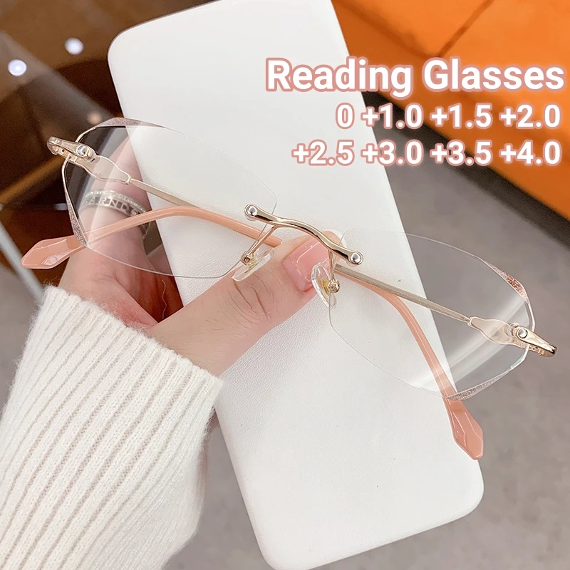 Frameless Silver Polygonal Presbyopia Glasses Anti Blue Light Reading Glasses for Women Computer Readers Elegant Metal Boundless
Frameless Silver Polygonal Presbyopia Glasses Anti Blue Light Reading Glasses for Women Computer Readers Elegant Metal Boundless