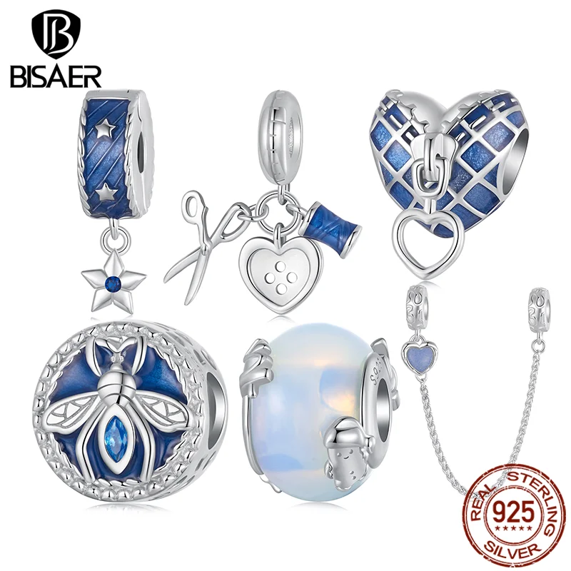 BISAER 925 Sterling Silver Bee Button Charm Bead Tailor Set Heart Zipper Denim Pendant Fit Woman DIY Bracelet Fine Jewelry Gift
BISAER 925 Sterling Silver Bee Button Charm Bead Tailor Set Heart Zipper Denim Pendant Fit Woman DIY Bracelet Fine Jewelry Gift