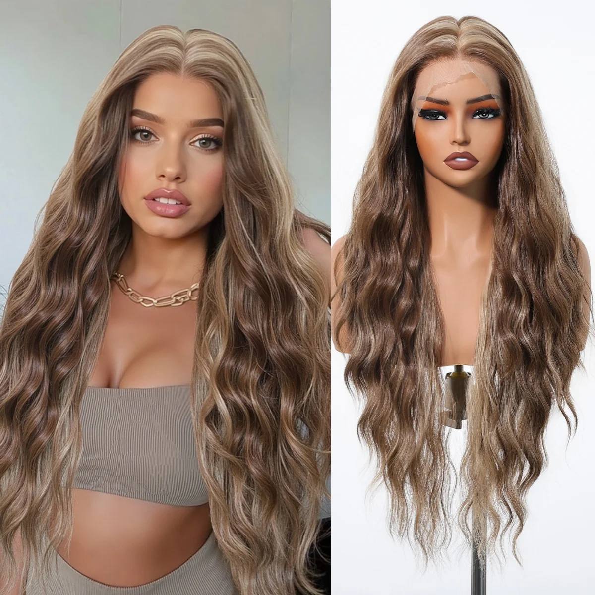 HAIRCUBE 13*6 HD Прозрачные кружевные синтетические парики Длинные волны воды Ежедневные парики для вечеринок Коричневый блондин Мелирование Натуральные парики для женщин
HAIRCUBE 13*6 HD Прозрачные кружевные синтетические парики Длинные волны воды Ежедневные парики для вечеринок Коричневый блондин Мелирование Натуральные парики для женщин