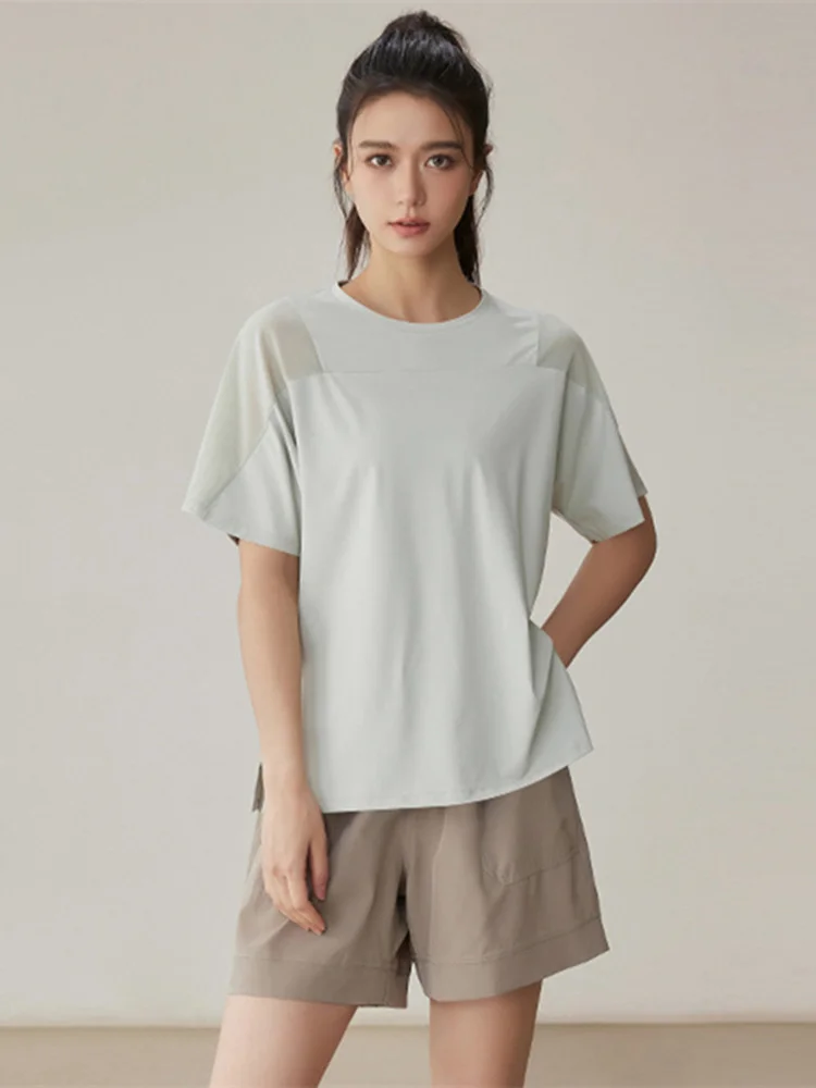 Женская спортивная футболка для йоги с круглым вырезом, свободного кроя, быстросохнущая, летняя, тонкая, из шелковой смеси
Женская спортивная футболка для йоги с круглым вырезом, свободного кроя, быстросохнущая, летняя, тонкая, из шелковой смеси