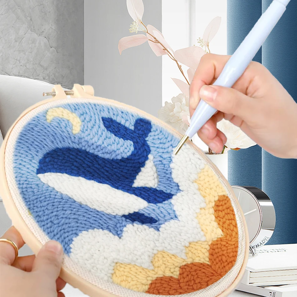 GATYZTORY punch needle embroidery package Sewing kit Yarn Blue dolphin Knit adult crafts Cross stitch kits embroidery hoop Gift
GATYZTORY punch needle embroidery package Sewing kit Yarn Blue dolphin Knit adult crafts Cross stitch kits embroidery hoop Gift