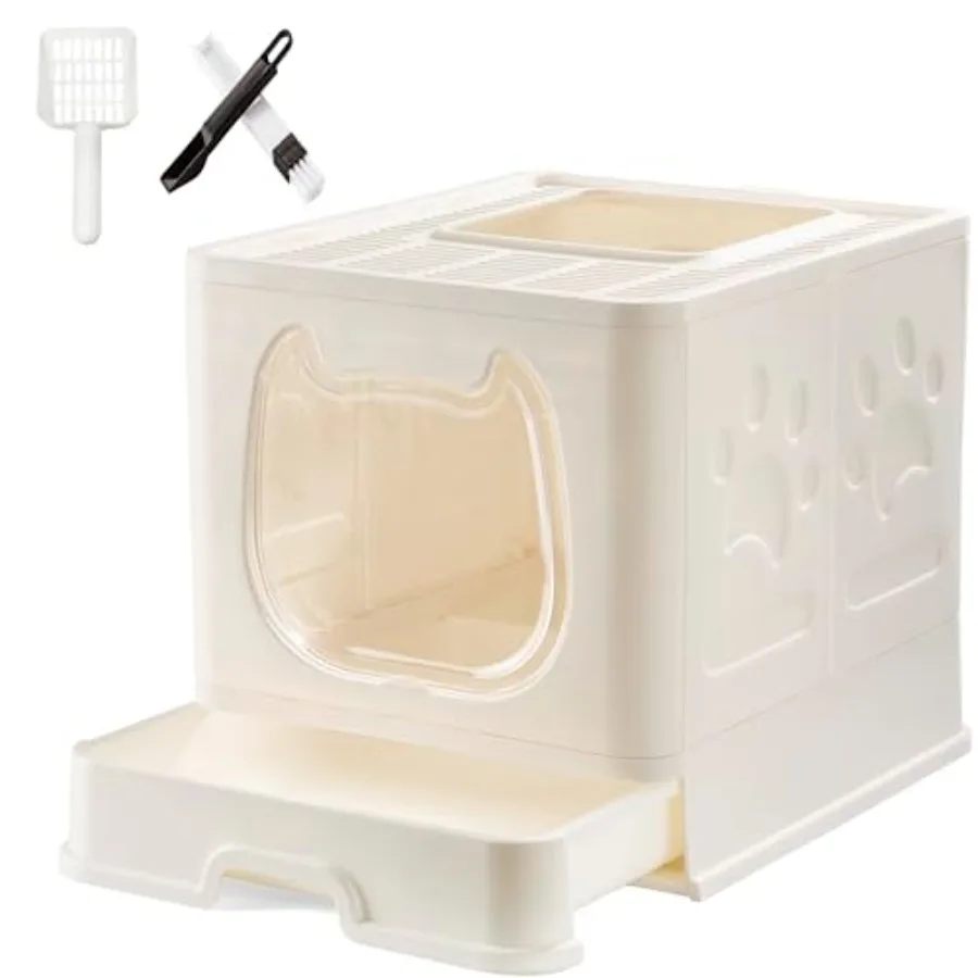 Foldable Cat Litter Box with LidCovered Litter Box for Small and Medium Cats Enclosed Cat Potty with Scoop and Brush Top Entry
Foldable Cat Litter Box with LidCovered Litter Box for Small and Medium Cats Enclosed Cat Potty with Scoop and Brush Top Entry