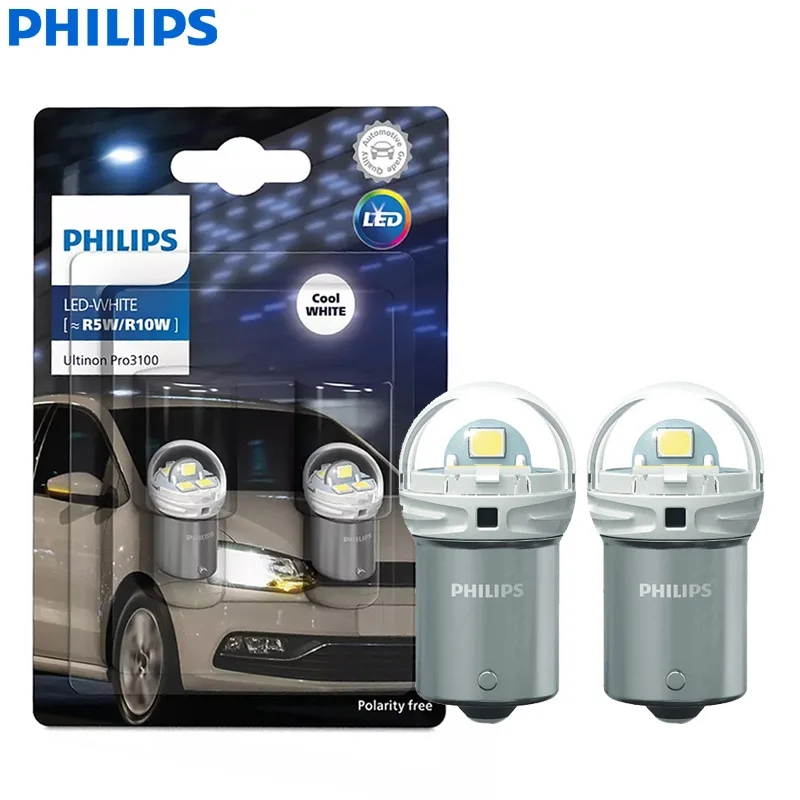 Philips Ultinon Pro3100 LED R5W R10W BA15s 6000K White Car Turn Signals Lamps Rear Position Bulbs Parking Light 11090CU31B2, 2x
Philips Ultinon Pro3100 LED R5W R10W BA15s 6000K White Car Turn Signals Lamps Rear Position Bulbs Parking Light 11090CU31B2, 2x