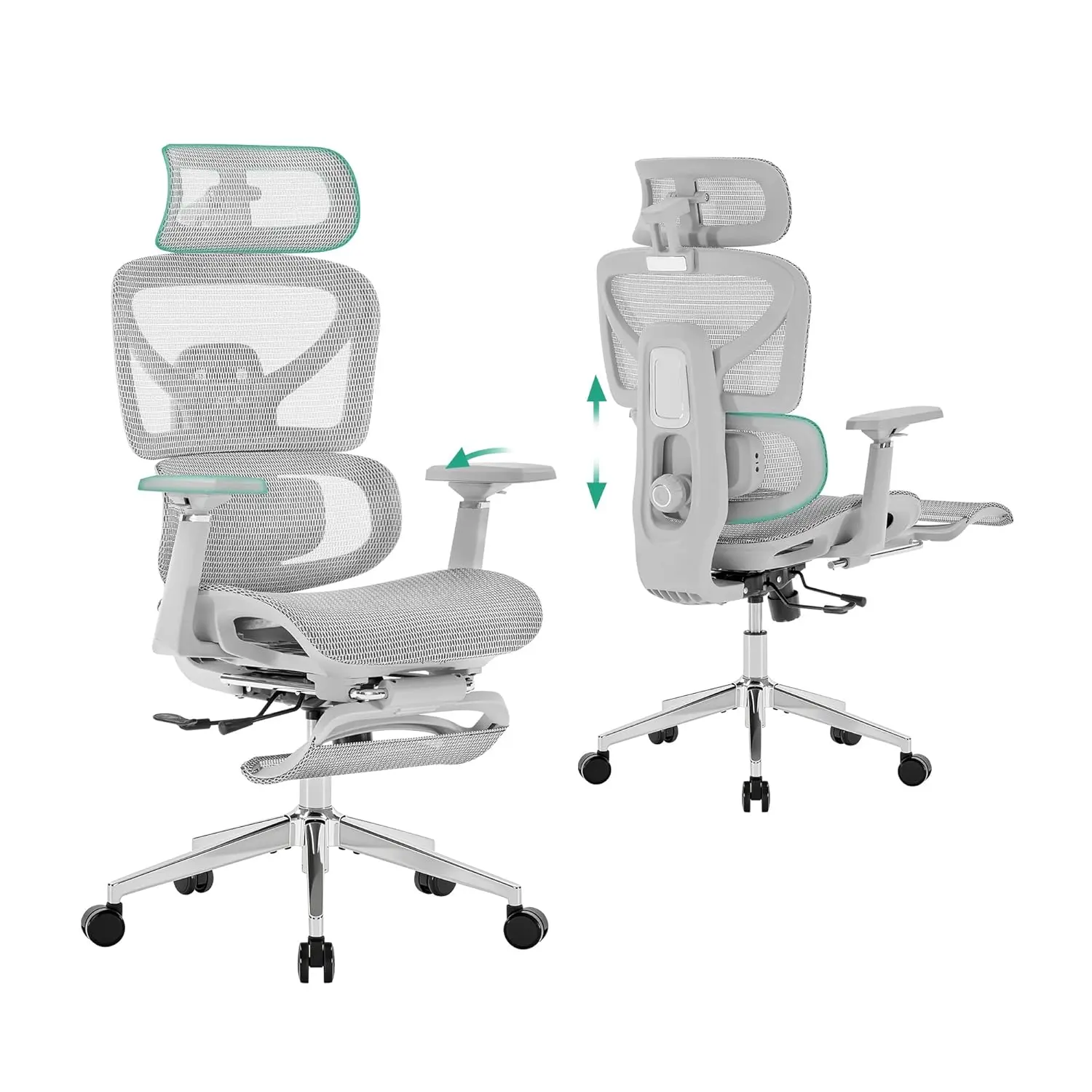 Ergonomic Office Chair with Footrest - 5-Level Adjustable Lumbar Support & 90-135°Recline, 3D Headrest & 4D, Customized
Ergonomic Office Chair with Footrest - 5-Level Adjustable Lumbar Support & 90-135°Recline, 3D Headrest & 4D, Customized