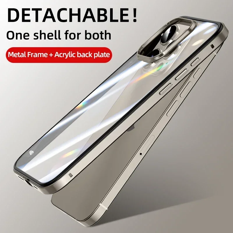 2in1 Alloy Bumper Armor Case For iPhone 16 15 Pro Max 14 13 Metal Titanium Gray Frame Transparent Plastic Back Cover Accessories
2in1 Alloy Bumper Armor Case For iPhone 16 15 Pro Max 14 13 Metal Titanium Gray Frame Transparent Plastic Back Cover Accessories