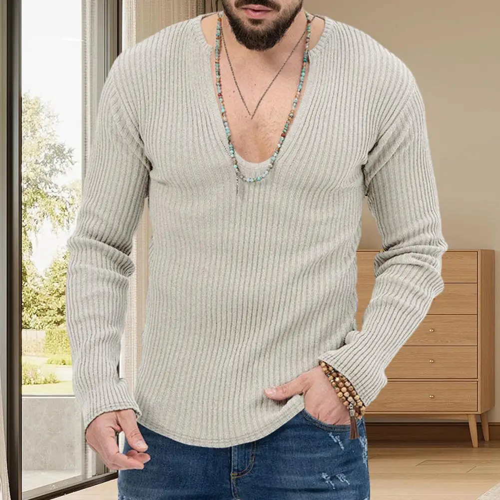 Men Sweater Long Sleeve Ribbed Deep V-neck Slim Fit Soft Warm Knitwear Loungewear Casual Pullover Top for Spring and Autumn
Men Sweater Long Sleeve Ribbed Deep V-neck Slim Fit Soft Warm Knitwear Loungewear Casual Pullover Top for Spring and Autumn