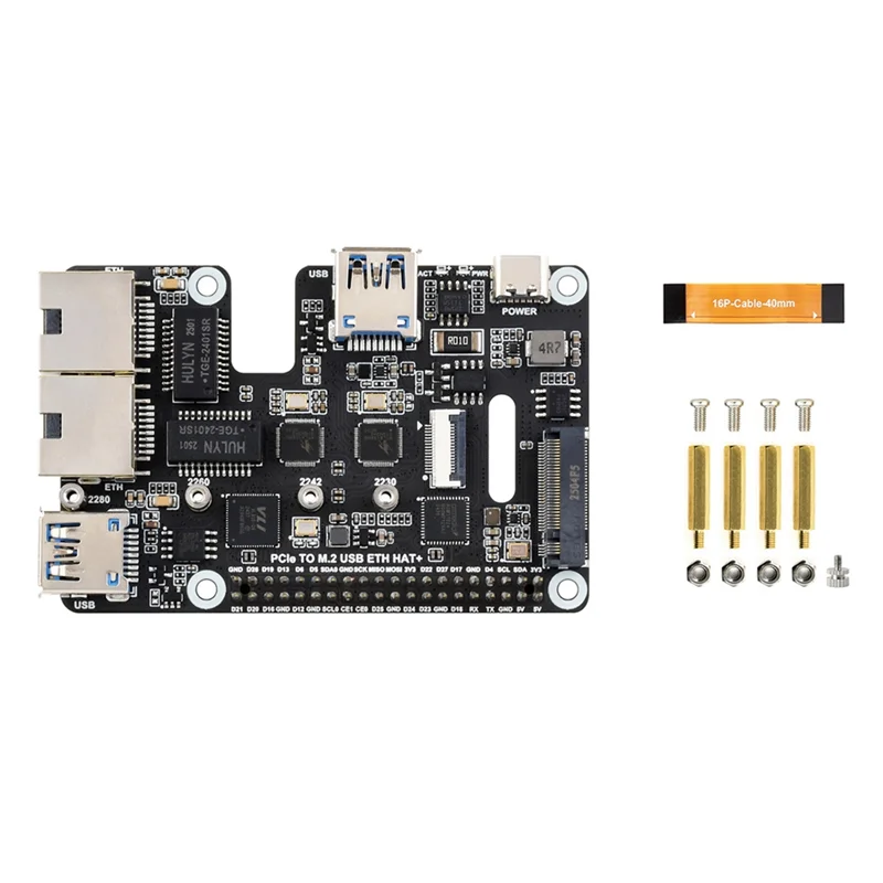 ABVO-For Raspberry Pi 5 Pcie Expansion Board Pcie To M.2 USB ETH HAT+ Double 2.5G ETH USB3.2 M.2 Nvme SSD For RPI5
ABVO-For Raspberry Pi 5 Pcie Expansion Board Pcie To M.2 USB ETH HAT+ Double 2.5G ETH USB3.2 M.2 Nvme SSD For RPI5