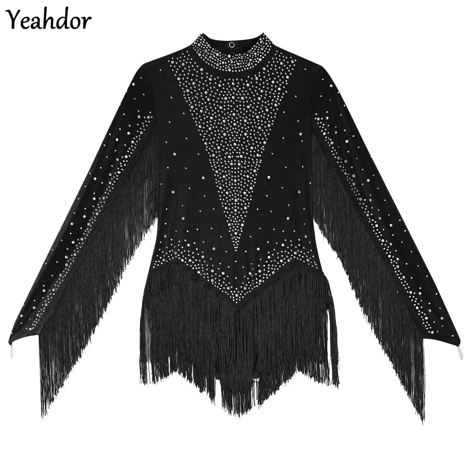Kids Girls Tassels Latin Dance Leotard Long Sleeve Rhinestones Fringe Bodysuit Gymnastics Ballet Skating Tango Cha-Cha Dancewear
Kids Girls Tassels Latin Dance Leotard Long Sleeve Rhinestones Fringe Bodysuit Gymnastics Ballet Skating Tango Cha-Cha Dancewear