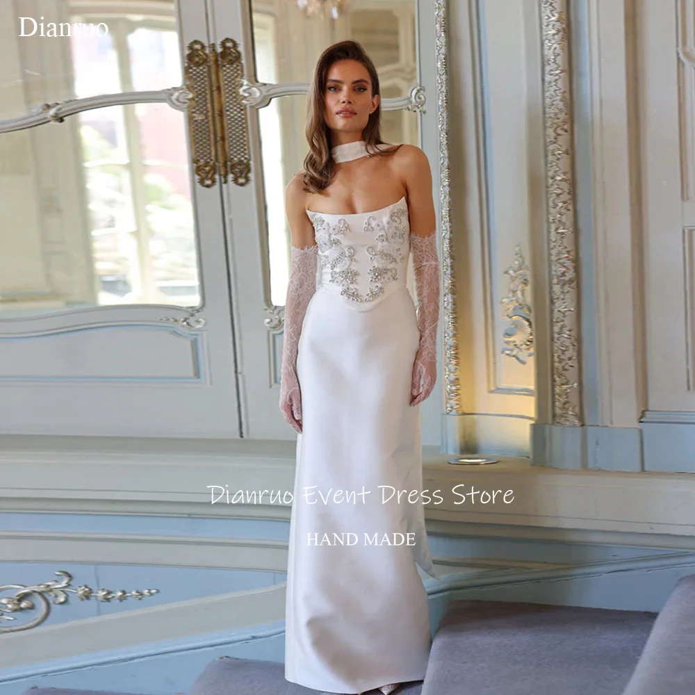 Dianruo Mermaid Sweetheart Wedding Dresses Long Graceful Vestido Novia Civil Ribbons Crystal Pearls Robe De Mariée Customized
Dianruo Mermaid Sweetheart Wedding Dresses Long Graceful Vestido Novia Civil Ribbons Crystal Pearls Robe De Mariée Customized