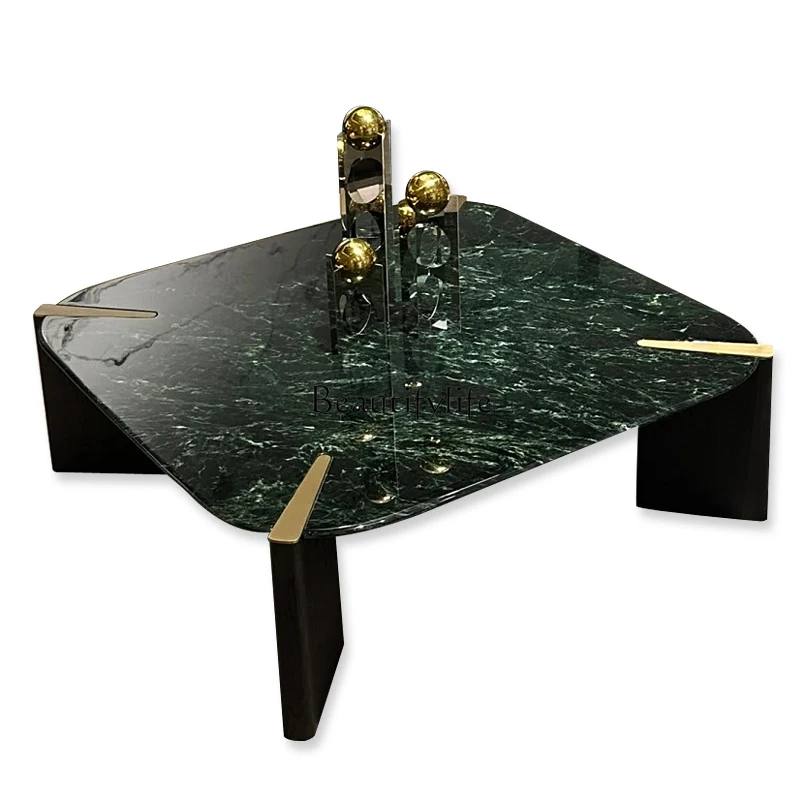 Imported large flower green marble surface coffee table minimalist high-end Italian square luxury stone
Imported large flower green marble surface coffee table minimalist high-end Italian square luxury stone