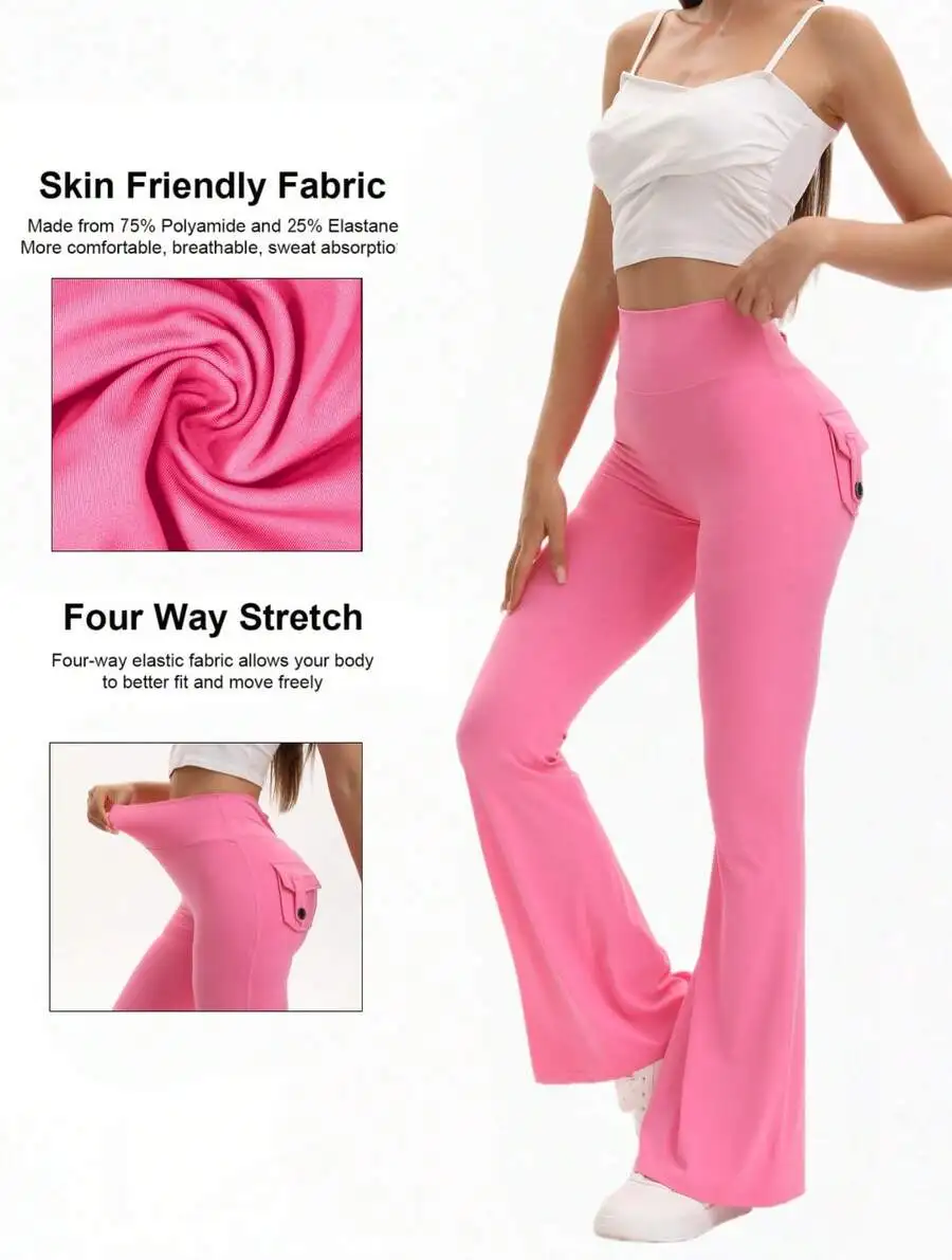 Women High-Waisted Flared Yoga Pants With Pockets 4-Way Stretch Breathable Fitness Leggings
Women High-Waisted Flared Yoga Pants With Pockets 4-Way Stretch Breathable Fitness Leggings
