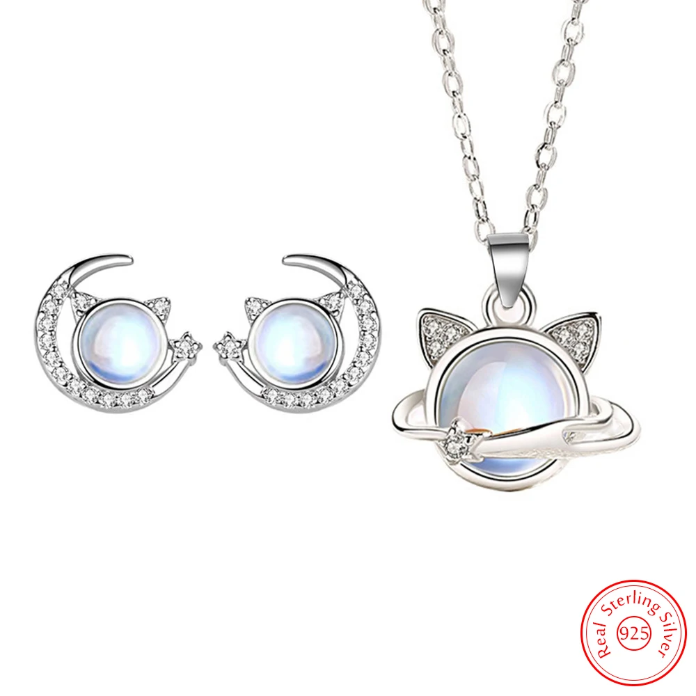 New Original Jewelry Woman's Fashion 925 Sterling Silver Opal Moon Crystal Earrings Necklace Set FQL24002
New Original Jewelry Woman's Fashion 925 Sterling Silver Opal Moon Crystal Earrings Necklace Set FQL24002