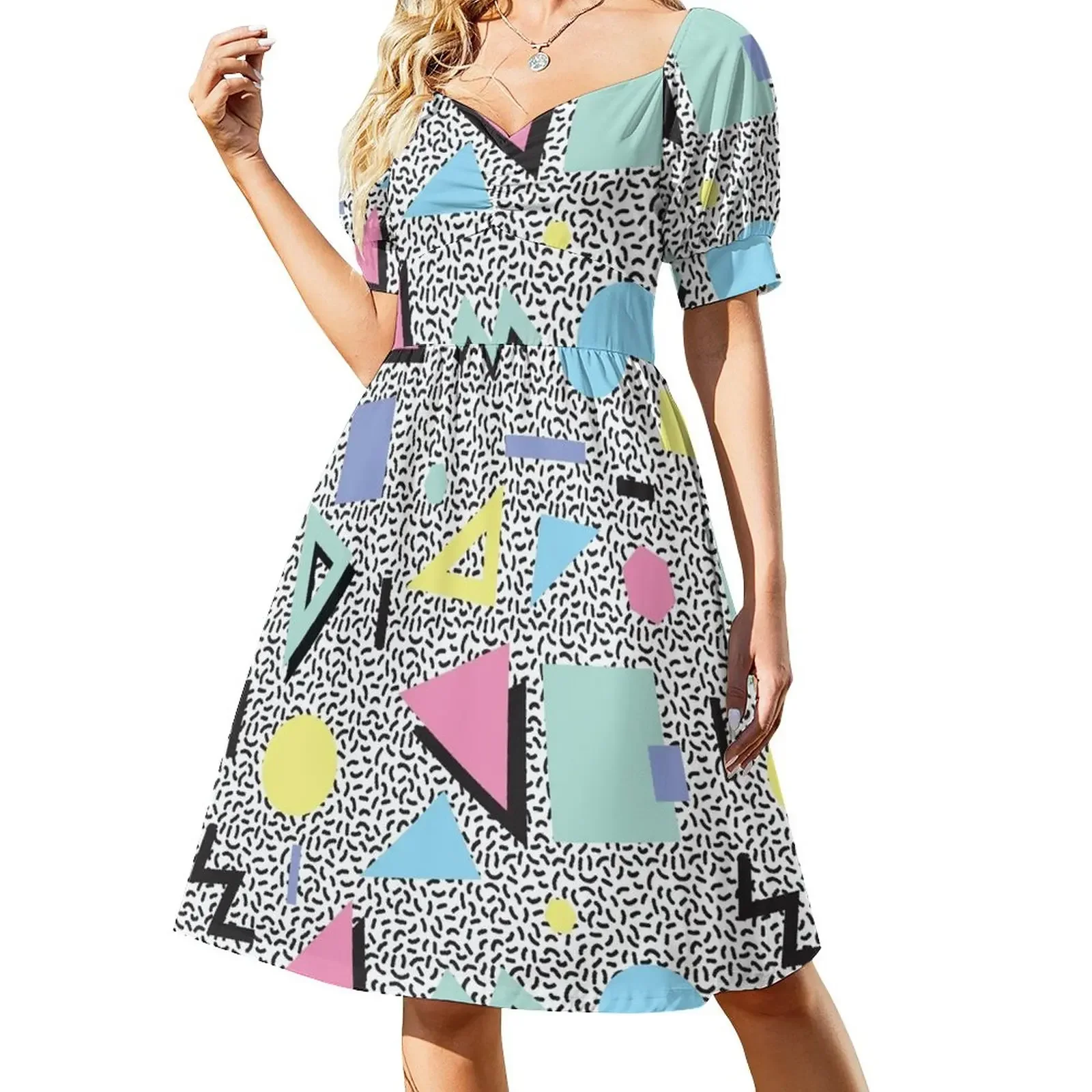 Eighties Memphis Pattern Design Short-Sleeved Dress long dresses for women ladies dresses for women 2025
Eighties Memphis Pattern Design Short-Sleeved Dress long dresses for women ladies dresses for women 2025