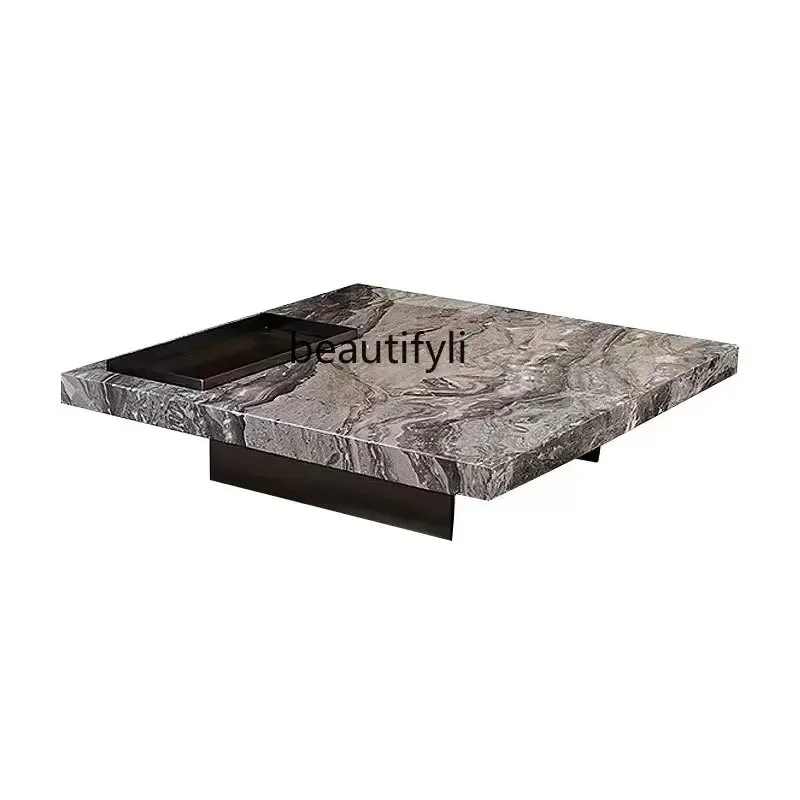 Custom Italian Minimalist Square Coffee Table Light Luxury Modern High-End Villa Living Room Natural Marble Tea Table furnitureA
Custom Italian Minimalist Square Coffee Table Light Luxury Modern High-End Villa Living Room Natural Marble Tea Table furnitureA