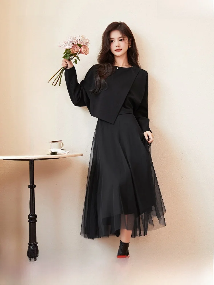 Blue Language plus Size Women's Dress Black Skirt Top Set Spring New Style 2026 Slim Fit Commute Style A-Line Skirt Long Sleeve
Blue Language plus Size Women's Dress Black Skirt Top Set Spring New Style 2026 Slim Fit Commute Style A-Line Skirt Long Sleeve