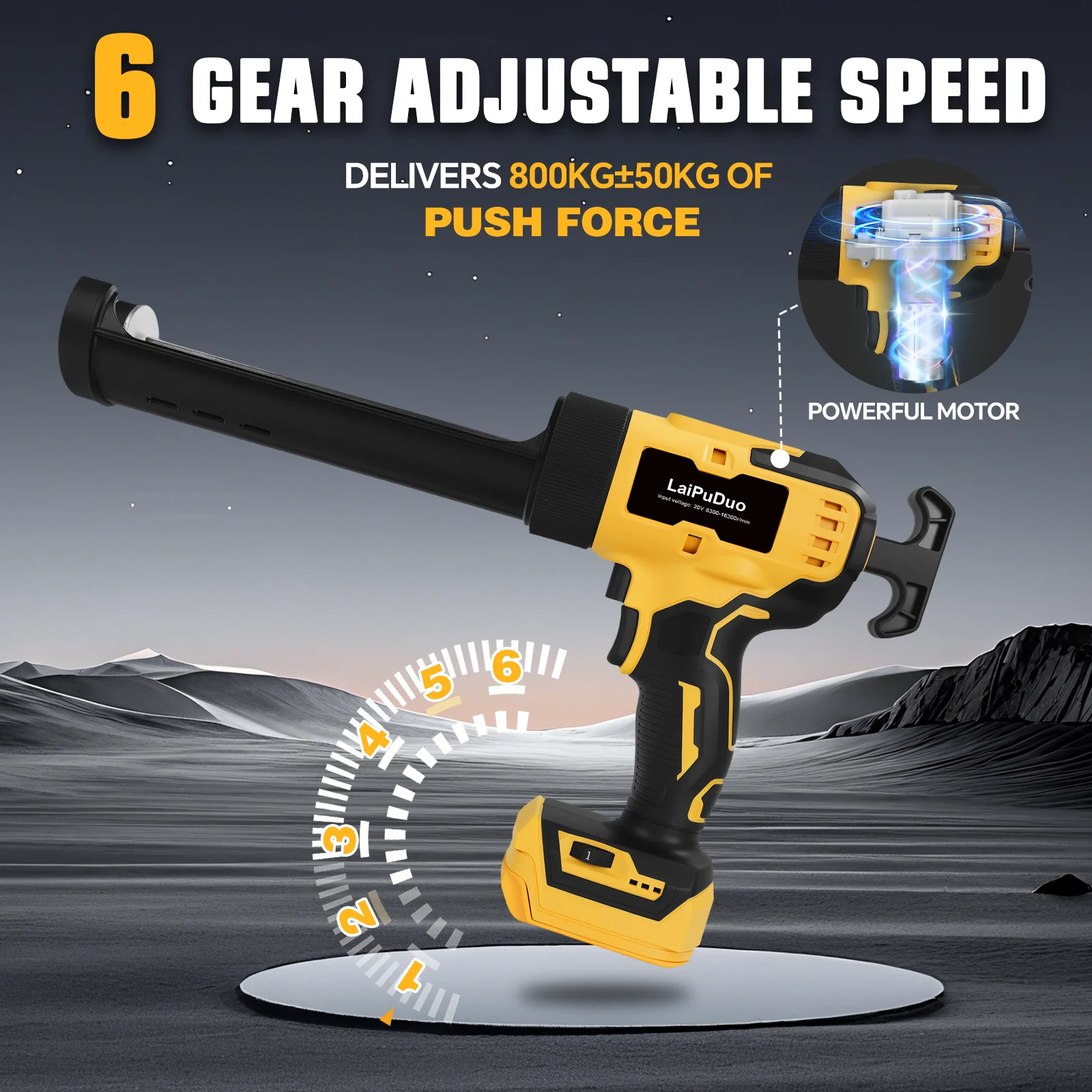 Wireless Caulking Gun Glass Glue Gun Digital Display 6 Speeds Electric Seal Sealant Tool Silicone Gun For Dewalt 20V Battery
Wireless Caulking Gun Glass Glue Gun Digital Display 6 Speeds Electric Seal Sealant Tool Silicone Gun For Dewalt 20V Battery
