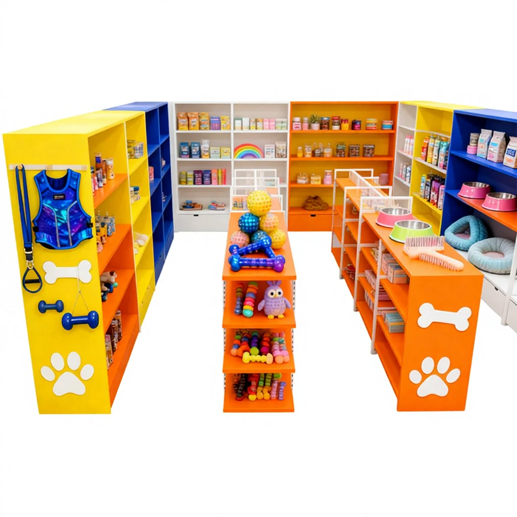 Custom Pet Toy Store Pet Products Display Rack Stand For Shopping Mall Tide Play Shop With Shelf
Custom Pet Toy Store Pet Products Display Rack Stand For Shopping Mall Tide Play Shop With Shelf