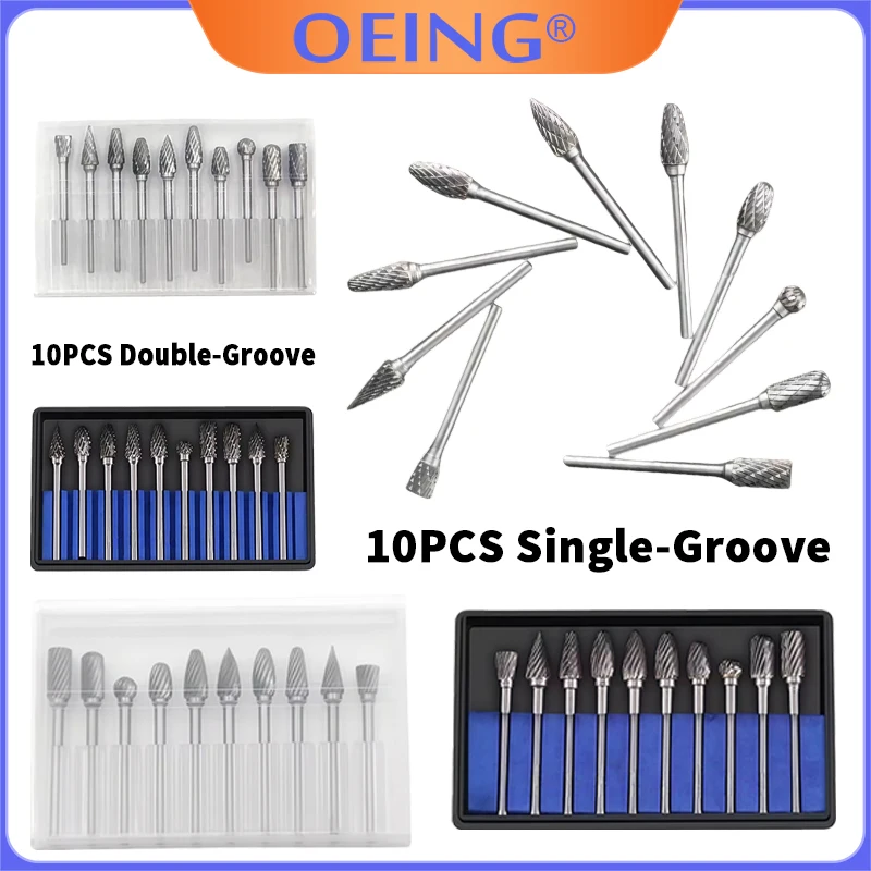 10PCS Carbide Burr Set Tool Rasp Bits Wood Metal Carving Electric Grinding Compatible with Dremel 1/8" Shank Die Grinder Rotary
10PCS Carbide Burr Set Tool Rasp Bits Wood Metal Carving Electric Grinding Compatible with Dremel 1/8" Shank Die Grinder Rotary