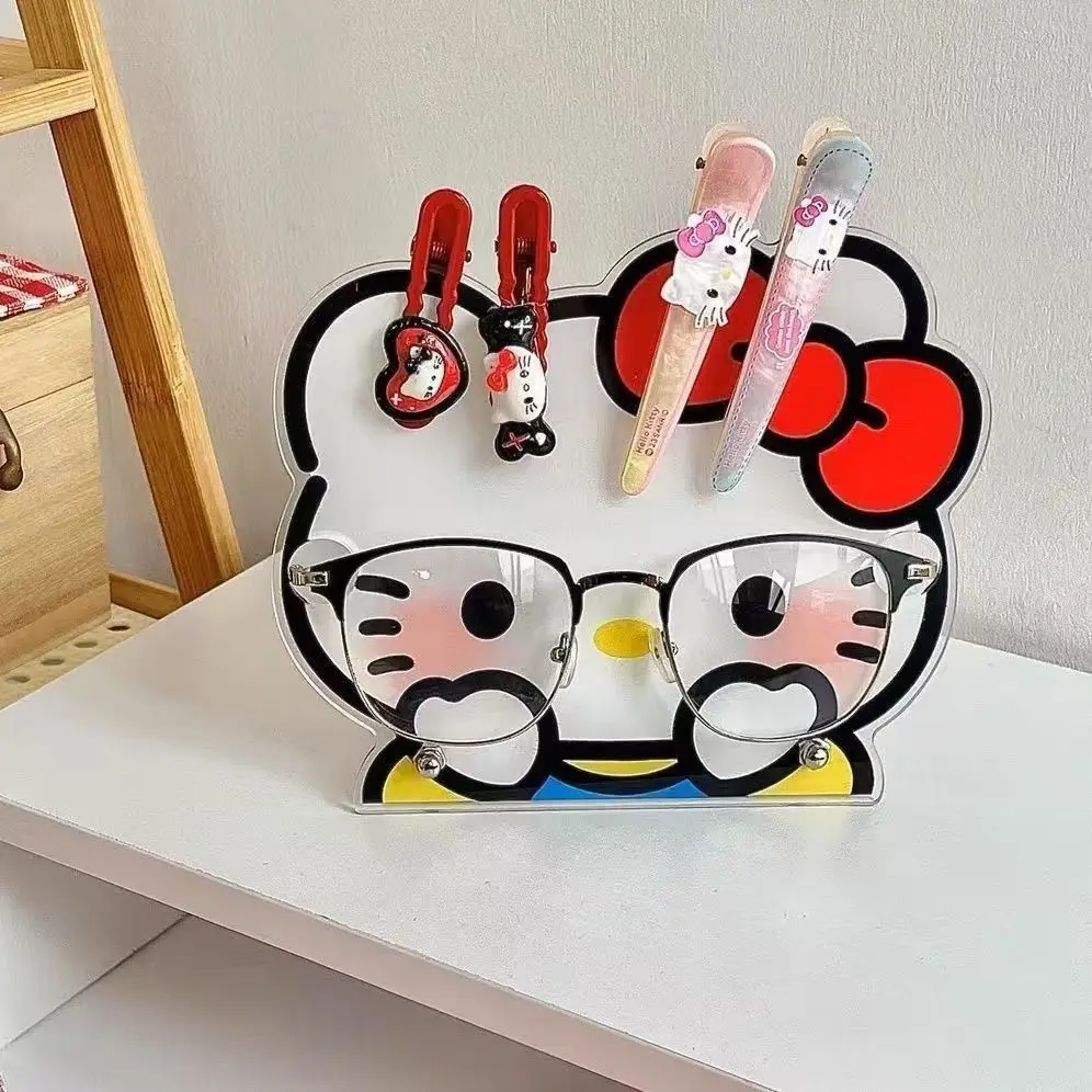 Hello Kitty акриловый держатель для очков, новая кавайная подставка для солнцезащитных очков, настольный органайзер для заколок для волос, декор для очков, подарок 
Hello Kitty акриловый держатель для очков, новая кавайная подставка для солнцезащитных очков, настольный органайзер для заколок для волос, декор для очков, подарок