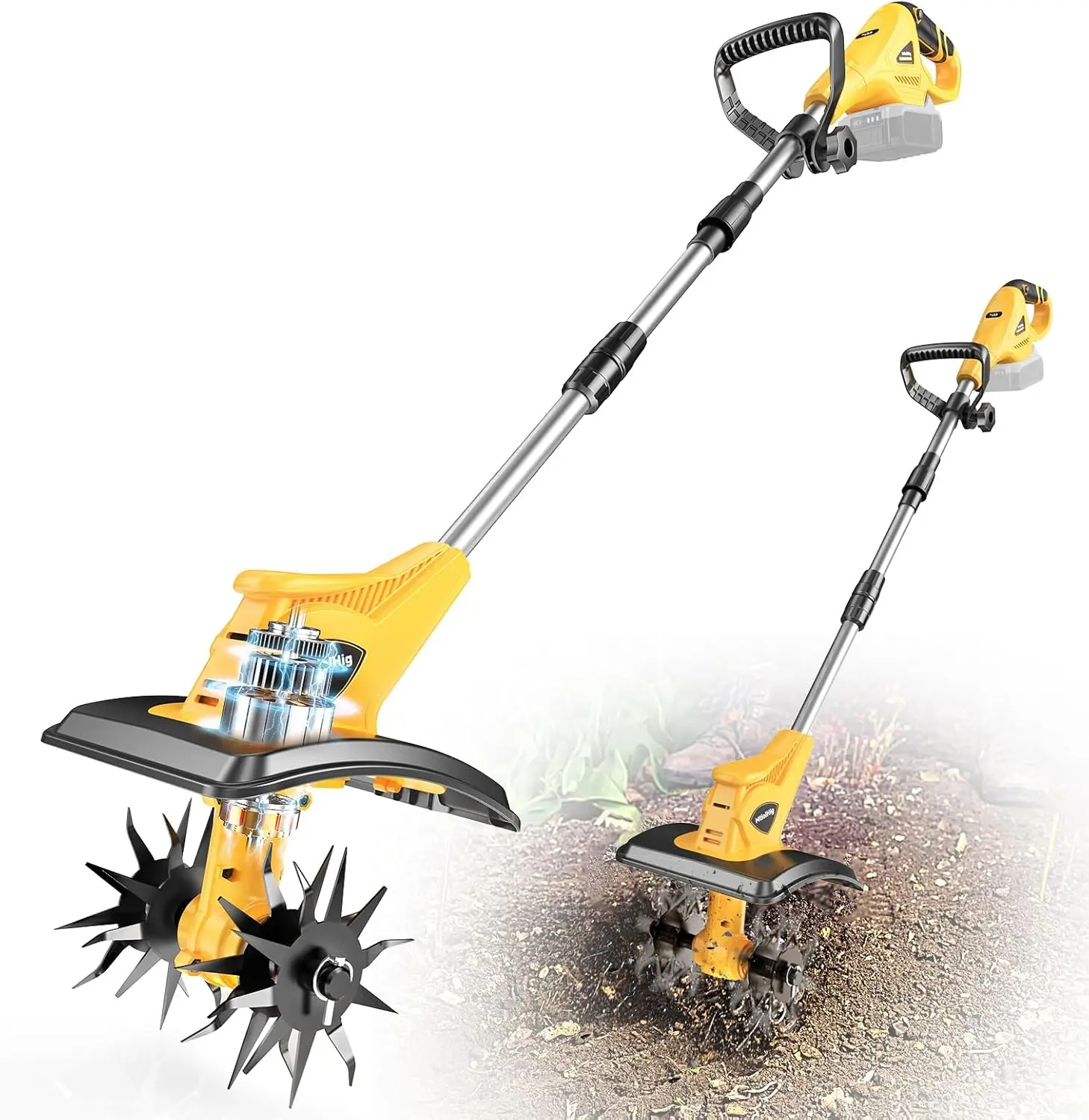 Cordless Tiller Cultivator for Dewalt 20V Battery: MtiolHig Tiller for Gardening 360RPM Electric Garden Tiller, Brushless Rototi
Cordless Tiller Cultivator for Dewalt 20V Battery: MtiolHig Tiller for Gardening 360RPM Electric Garden Tiller, Brushless Rototi