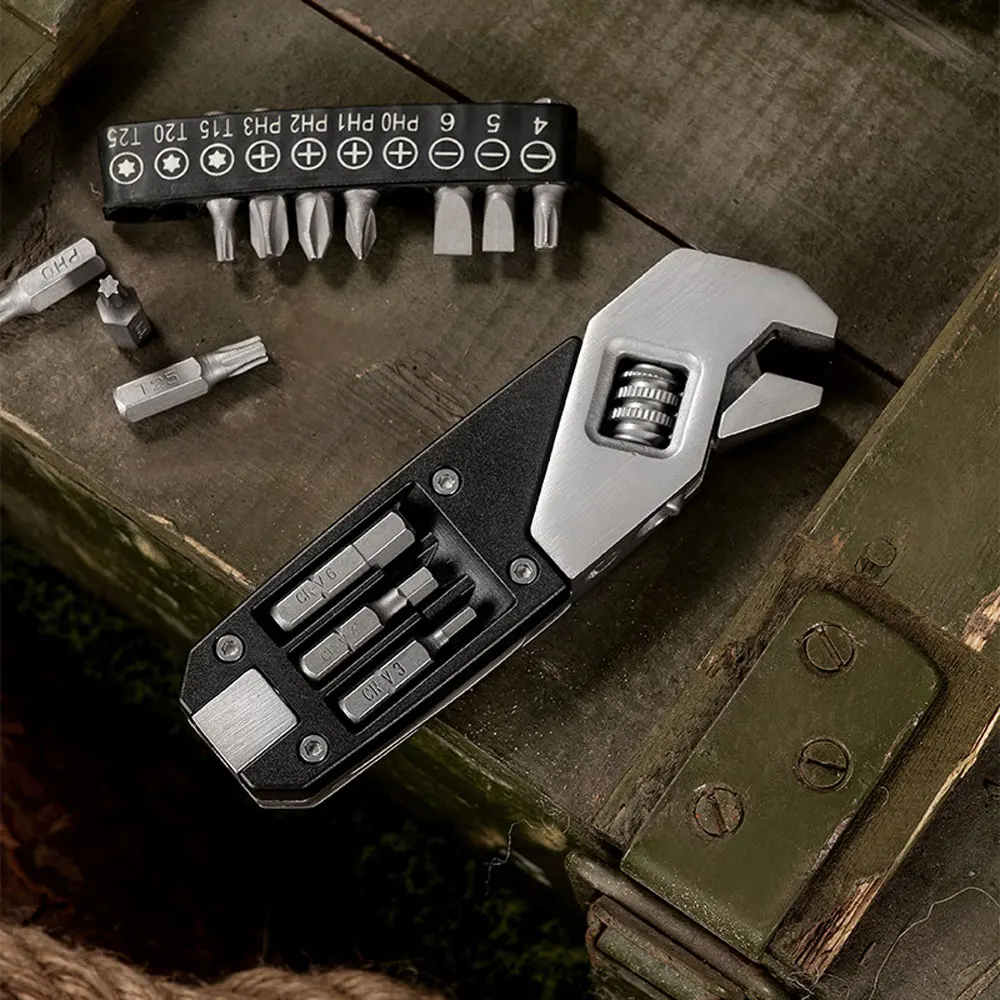 Stainless Steel Adjustable Wrench Multifunctional Screwdriver Emergency EDC Mini Repair Wrench Rope Cutter NA106S
Stainless Steel Adjustable Wrench Multifunctional Screwdriver Emergency EDC Mini Repair Wrench Rope Cutter NA106S