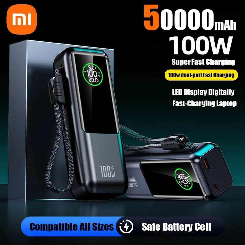 Xiaomi 50000mah High Capacity Portability Power Bank 100w Max High-Speed Charging Portable Power Bank For Apple Samsung & Laptop
Xiaomi 50000mah High Capacity Portability Power Bank 100w Max High-Speed Charging Portable Power Bank For Apple Samsung & Laptop