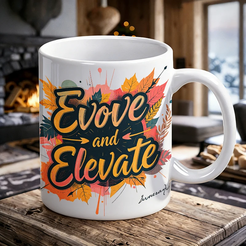"Evolve and Elevate" Inspirational Ceramic Mug Motivational Quote Coffee Cup, Milk Cup,Office Cup, Drinking Cup,Gift for Friends
"Evolve and Elevate" Inspirational Ceramic Mug Motivational Quote Coffee Cup, Milk Cup,Office Cup, Drinking Cup,Gift for Friends
