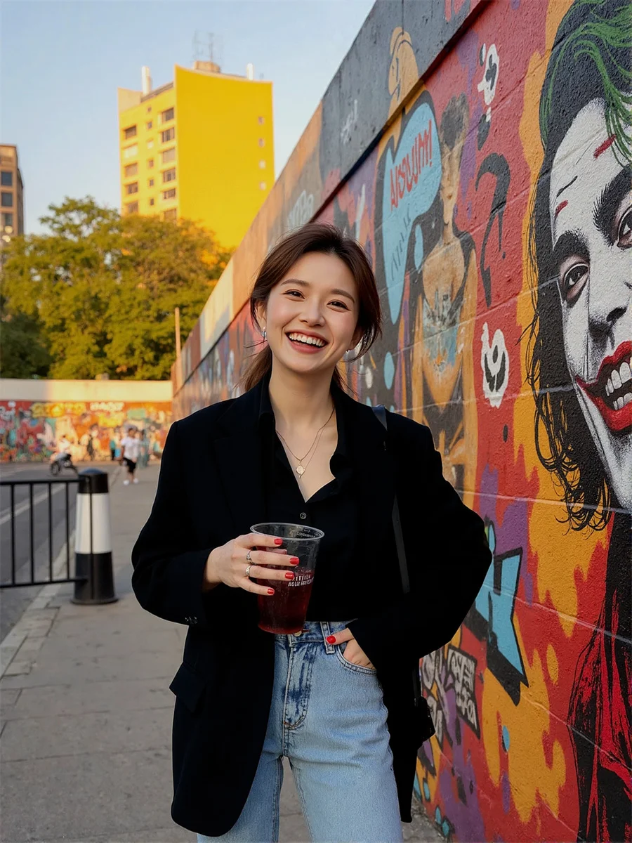 Women'S Modern Blazers Black White Turn-Down Collar Knee-Length Item Tone Buckled Plus-Size Texure Sliming Three-Dimensional
Women'S Modern Blazers Black White Turn-Down Collar Knee-Length Item Tone Buckled Plus-Size Texure Sliming Three-Dimensional