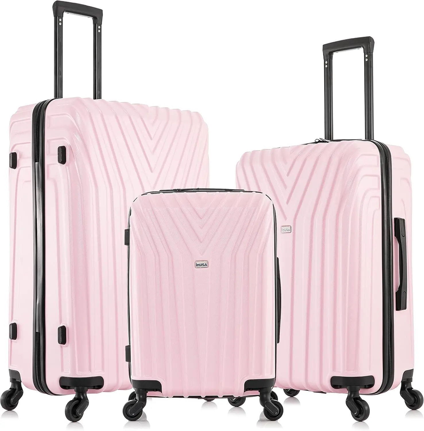 Lightweight Hardshell Spinner Luggage Set with Trolley, 3-Piece (20in 24in 28in) in Pink - Durable Travel Suitcase
Lightweight Hardshell Spinner Luggage Set with Trolley, 3-Piece (20in 24in 28in) in Pink - Durable Travel Suitcase