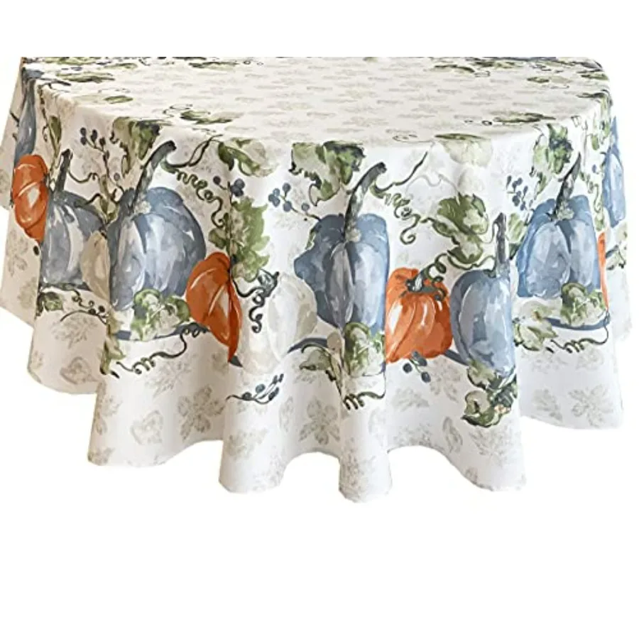 Blue Pumpkin Vines Stone Washed Bordered Thanksgiving and Fall Season Fabric Tablecloth 60 x 84 Inch Oval
Blue Pumpkin Vines Stone Washed Bordered Thanksgiving and Fall Season Fabric Tablecloth 60 x 84 Inch Oval