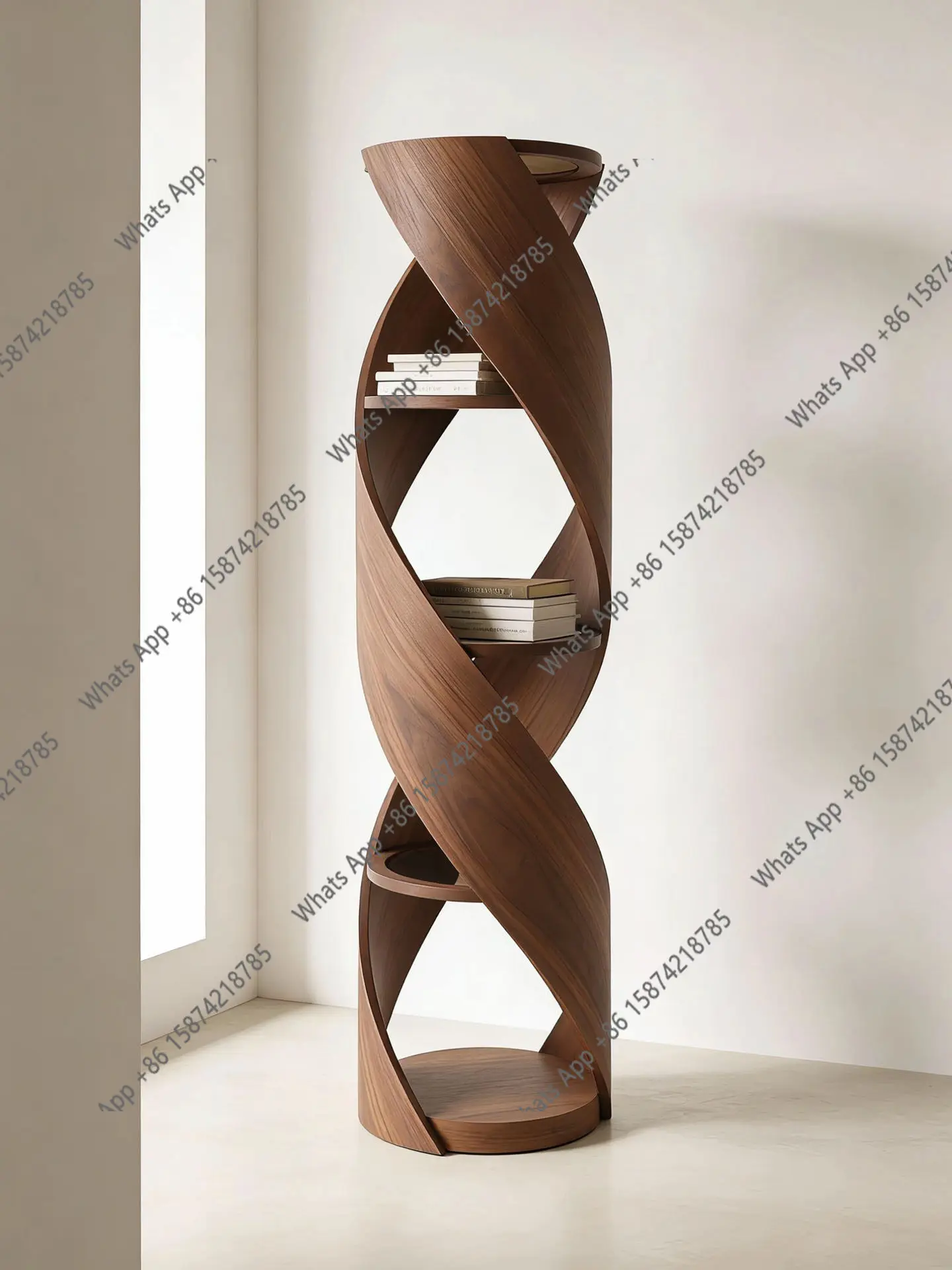 North American black walnut solid wood bookshelf living room minimalist design spiral shelf corner rack creative display stand
North American black walnut solid wood bookshelf living room minimalist design spiral shelf corner rack creative display stand