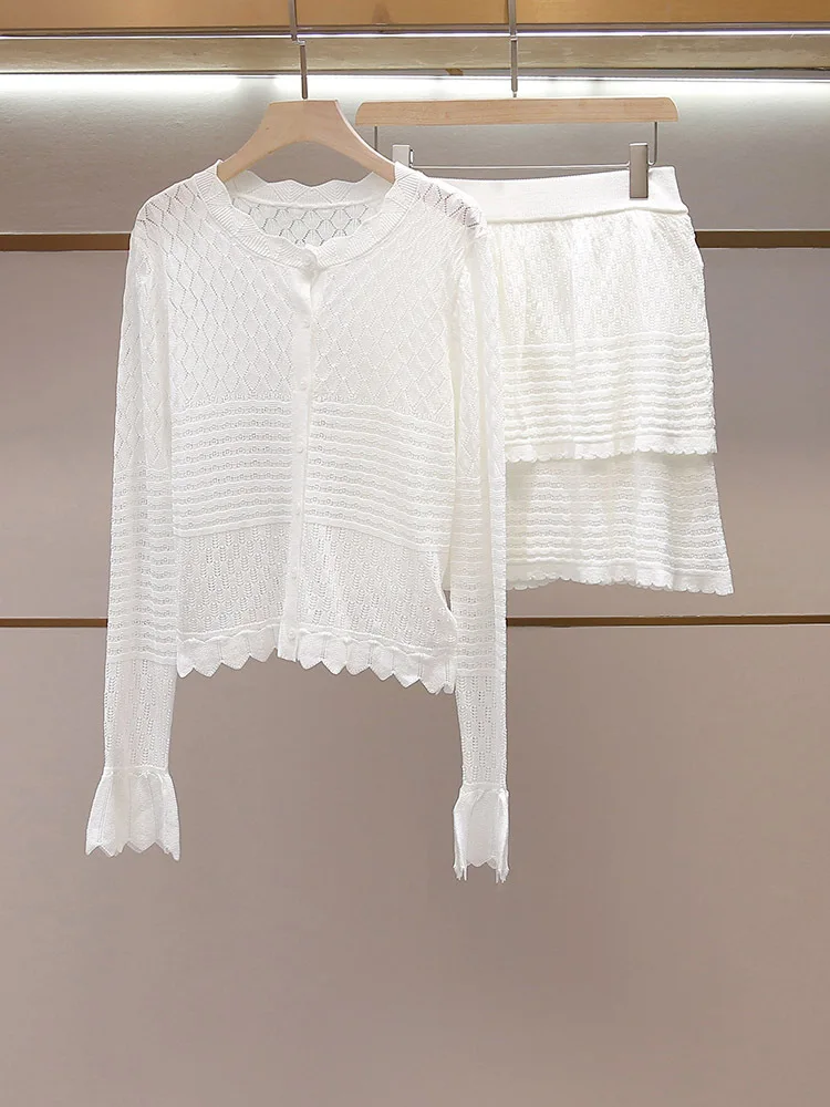 Withered Women's Spring New Cardigan Top A-line Lotus Leaf Half Length Skirt Knitted Set Skirt Woman Clothing Faldas Skirts
Withered Women's Spring New Cardigan Top A-line Lotus Leaf Half Length Skirt Knitted Set Skirt Woman Clothing Faldas Skirts