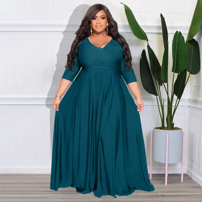 KEXU Women Plus Size Dress Long Sleeve Maxi Dresses Female Vintage Vestidos Sexy Clothing Spring V Neck Party Evening Dresses
KEXU Women Plus Size Dress Long Sleeve Maxi Dresses Female Vintage Vestidos Sexy Clothing Spring V Neck Party Evening Dresses