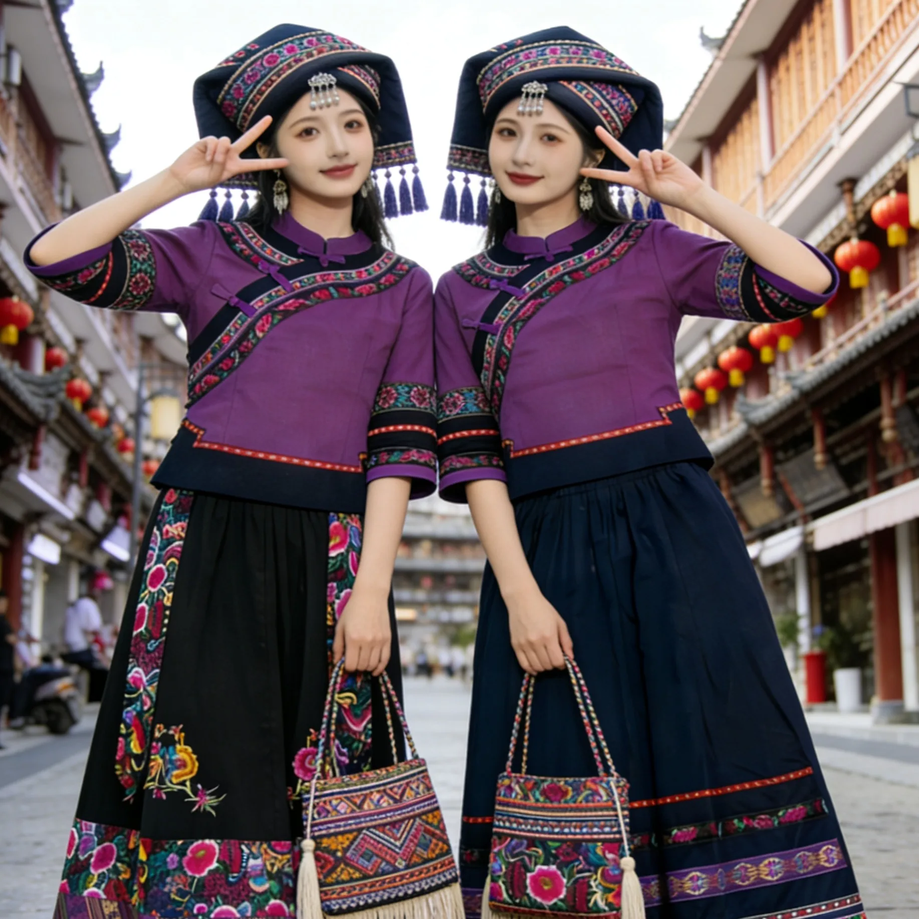 Stage Performance Costume Set for Women Adult Minority Zhuang And Miao Ethnic Group Activity Outfit Traditional National Wear
Stage Performance Costume Set for Women Adult Minority Zhuang And Miao Ethnic Group Activity Outfit Traditional National Wear
