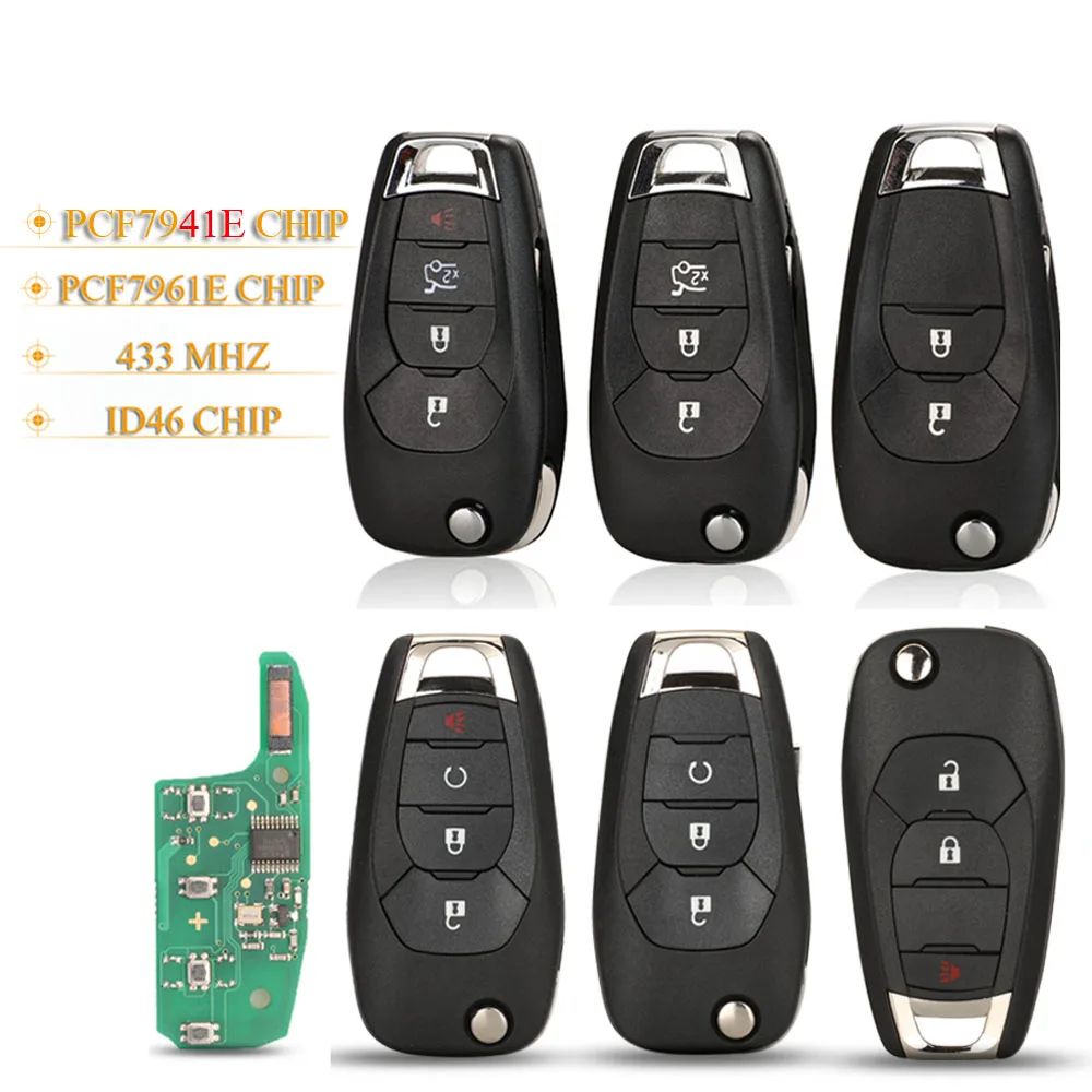 jingyuqin 2/3/4Button Remote Car Key 433MHZ ID46-PCF7961E/PCF7941E For Chevrolet Colorado Cruze Trailblazer Onix Tracker Onix RS
jingyuqin 2/3/4Button Remote Car Key 433MHZ ID46-PCF7961E/PCF7941E For Chevrolet Colorado Cruze Trailblazer Onix Tracker Onix RS