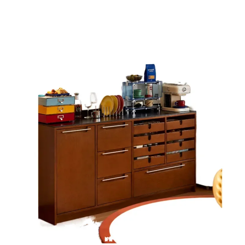 Medieval style solid wood dining side cabinet rock slab retro kitchen storage locker
Medieval style solid wood dining side cabinet rock slab retro kitchen storage locker