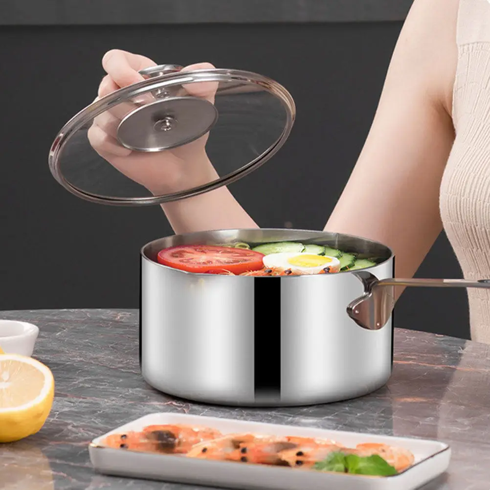 Deep Stainless Steel Milk Pot Soup Pot Ergonomic Design Dishwasher Safe Stovetop Milk Steamer Multipurpose Saucepan for Lobster
Deep Stainless Steel Milk Pot Soup Pot Ergonomic Design Dishwasher Safe Stovetop Milk Steamer Multipurpose Saucepan for Lobster