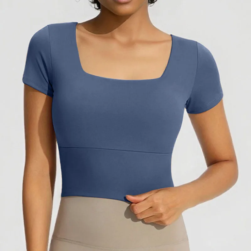 Aiithuug with Build-in Bra Yoga Short Sleeve Crop Square Neck Gym Fitness Workout Crop Top Bra Workout T-Shirt Cute Basic Tee
Aiithuug with Build-in Bra Yoga Short Sleeve Crop Square Neck Gym Fitness Workout Crop Top Bra Workout T-Shirt Cute Basic Tee