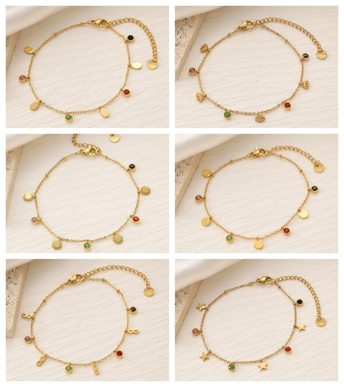 Wholesale 30pcs Mix Stainless Steel Chain Bracelets Stackable Dainty Heart Star Moon Charm Cuff Bangles Anti-rust Women Jewelry
Wholesale 30pcs Mix Stainless Steel Chain Bracelets Stackable Dainty Heart Star Moon Charm Cuff Bangles Anti-rust Women Jewelry