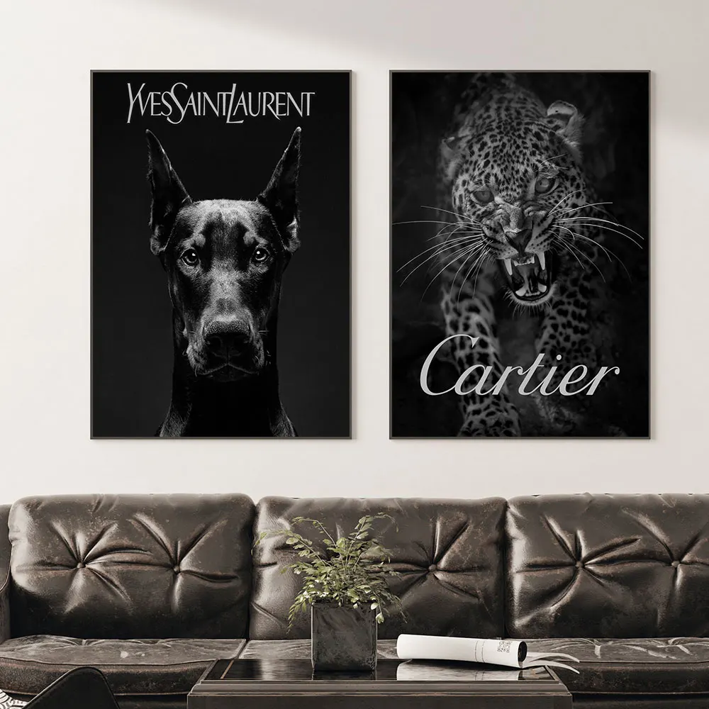 Fashion Doberman Prints Black and White Animal Pictures Canvas Painting Poster Wall Art For Nordic Living Room Home Decoration
Fashion Doberman Prints Black and White Animal Pictures Canvas Painting Poster Wall Art For Nordic Living Room Home Decoration