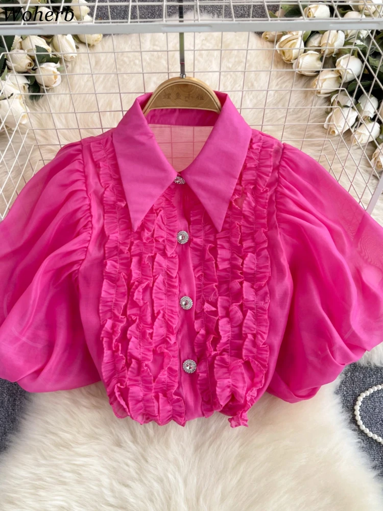 Однотонные женские блузки, корейские темпераментные женские топы, 2025 Camisas De Mujer, пышные рукава, v-образный вырез, оборки, модные милые блузки, рубашки
Однотонные женские блузки, корейские темпераментные женские топы, 2025 Camisas De Mujer, пышные рукава, v-образный вырез, оборки, модные милые блузки, рубашки