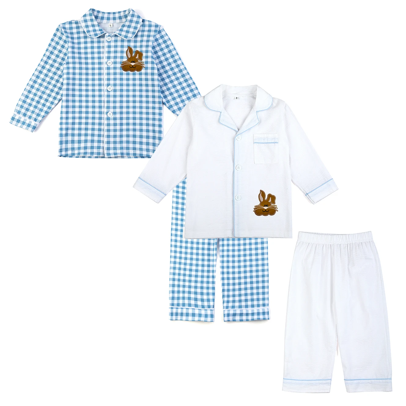 Easter Kids Sibling Matching Ruffkids Boys Girls Summer Loungewear Cotton Seersucker Stitch Pjs Sleepwear Baby Pajamas Sets
Easter Kids Sibling Matching Ruffkids Boys Girls Summer Loungewear Cotton Seersucker Stitch Pjs Sleepwear Baby Pajamas Sets