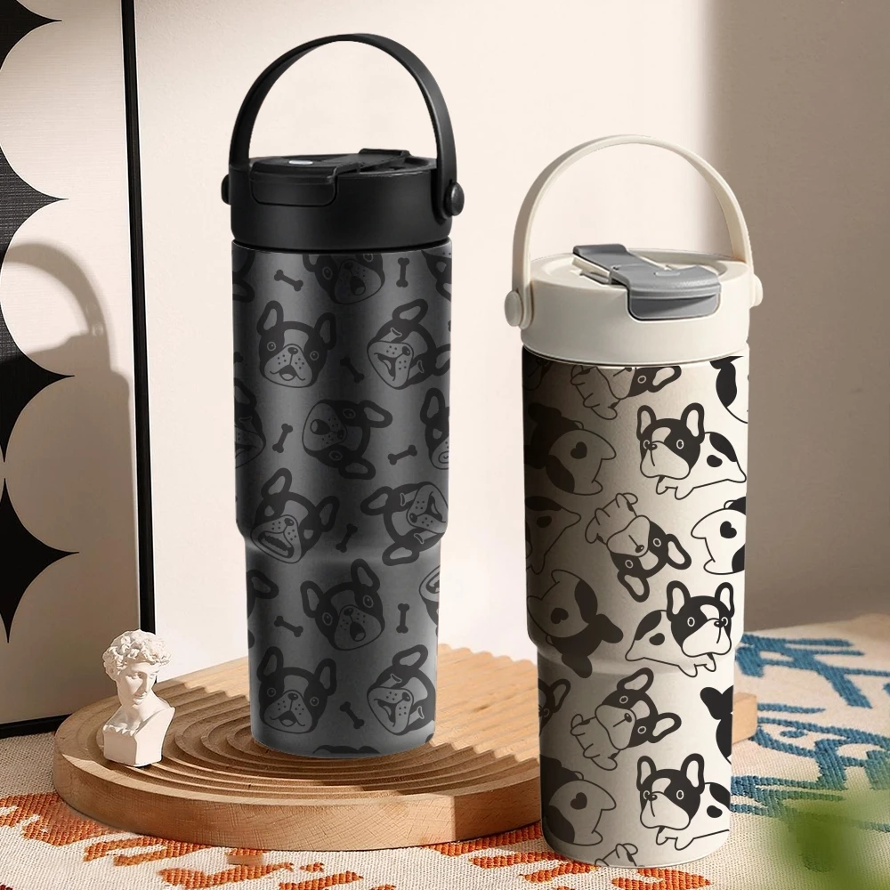 Black French Bulldog Pattern Vacuum Flasks 700ml Ceramic Lined Vacuum Insulated Tumbler with Tea Infuser & Hidden Straw
Black French Bulldog Pattern Vacuum Flasks 700ml Ceramic Lined Vacuum Insulated Tumbler with Tea Infuser & Hidden Straw