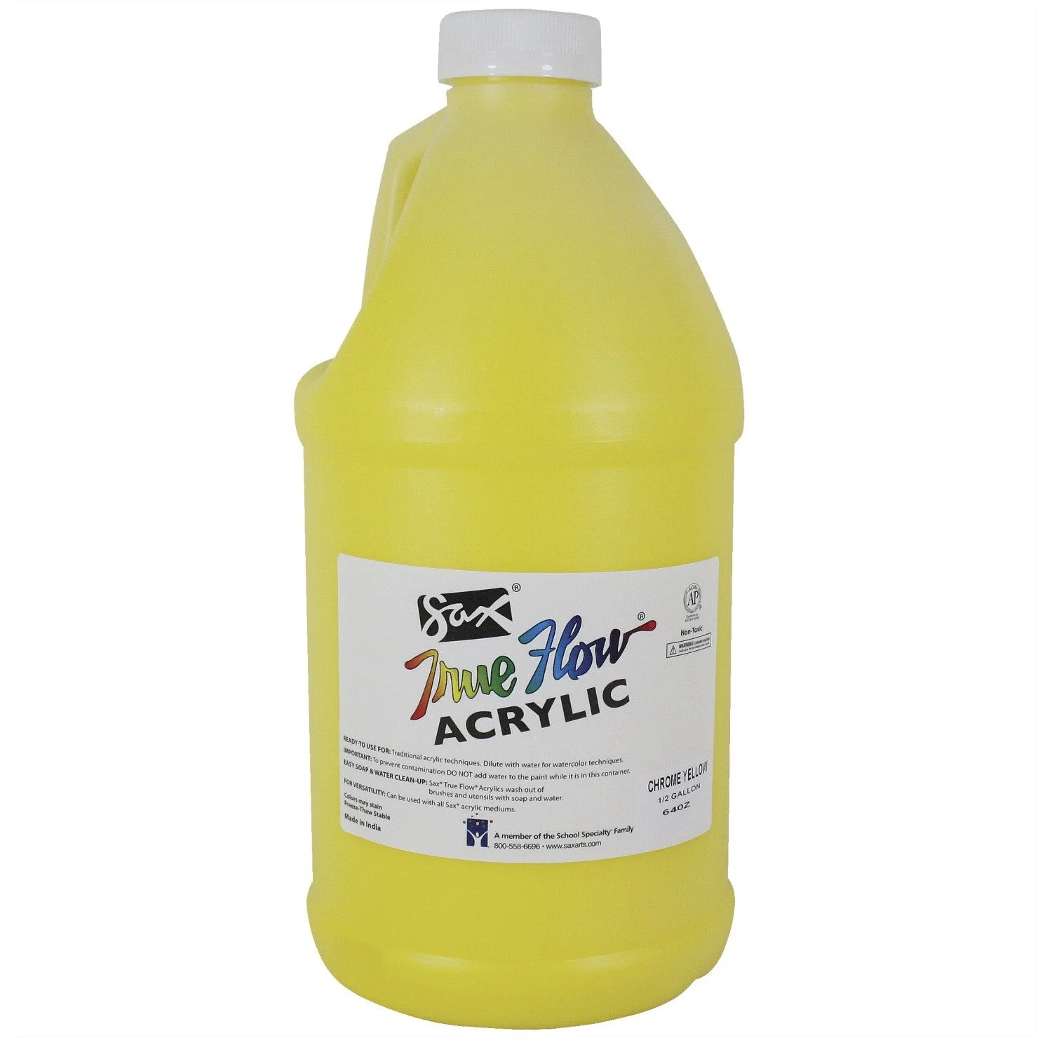 Sax Heavy Body Acrylic Paint for Art Classes and Crafts, Chrome Yellow, 1/2 Gallon
Sax Heavy Body Acrylic Paint for Art Classes and Crafts, Chrome Yellow, 1/2 Gallon