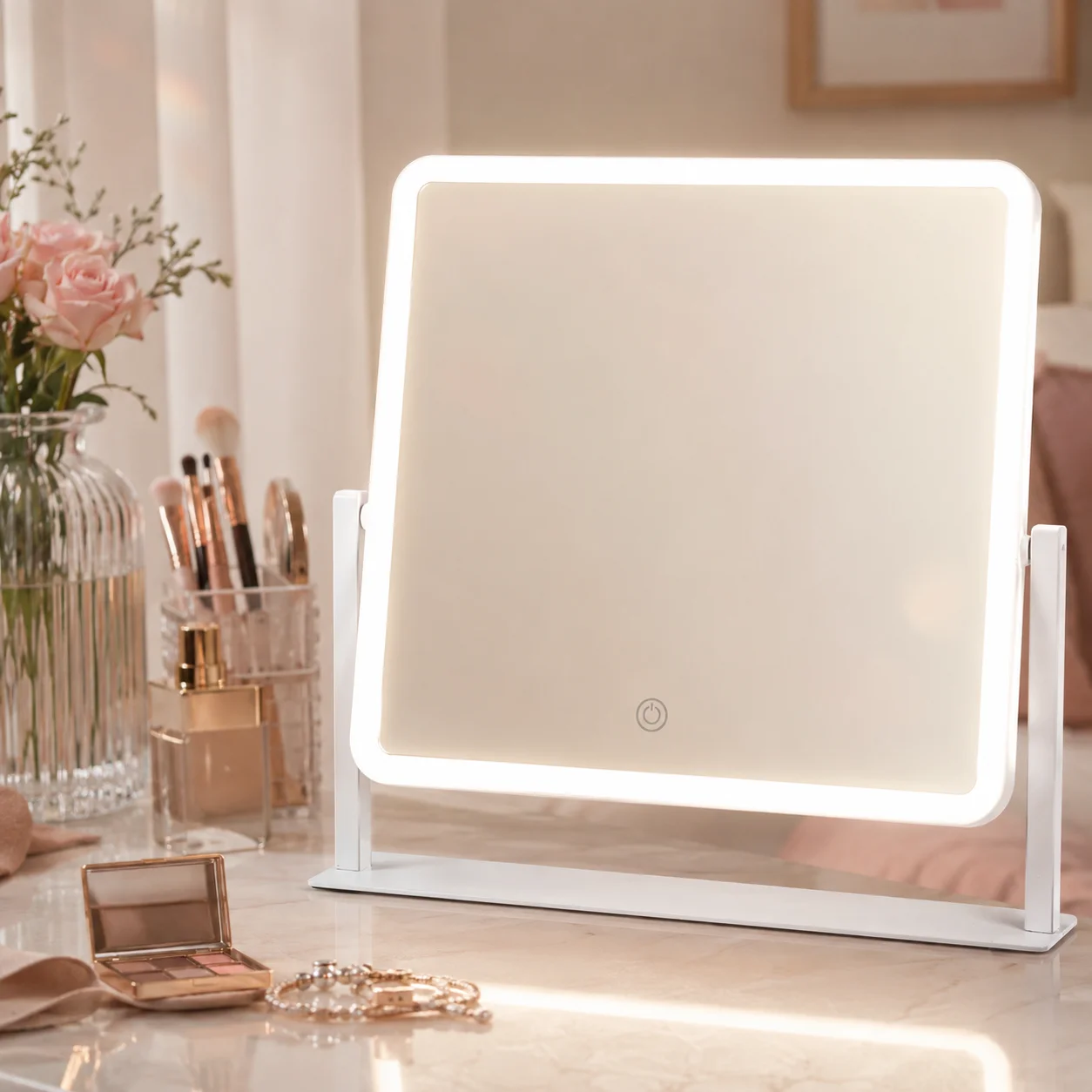 LED Illuminated Touch Sensor Makeup Mirror 300x250mm Desktop Vanity HD Table Mirror Bedroom Bathroom White Plug In Slim Gift
LED Illuminated Touch Sensor Makeup Mirror 300x250mm Desktop Vanity HD Table Mirror Bedroom Bathroom White Plug In Slim Gift